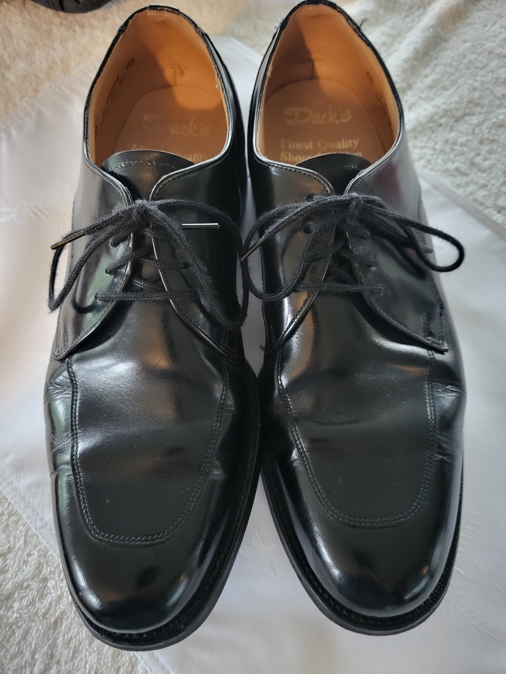 Vintage Dacks Black Leather Lace-Up Dress Shoes Sz 10